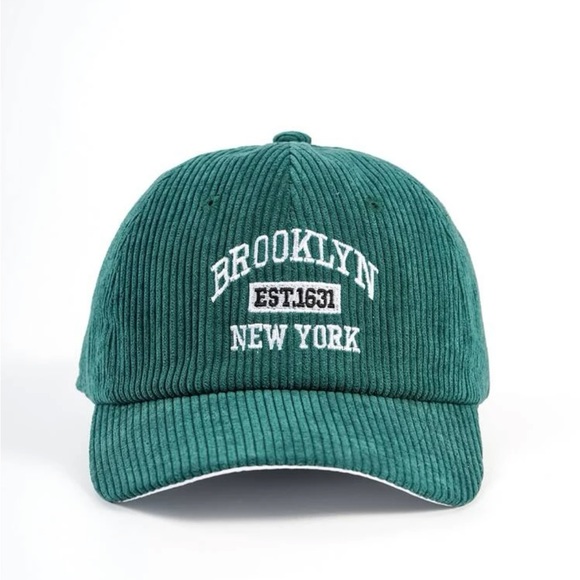 Accessories - Adjustable Green + White ‘Brooklyn Est.1631 New York’ Baseball Cap OS New